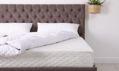 White bed and mattress
