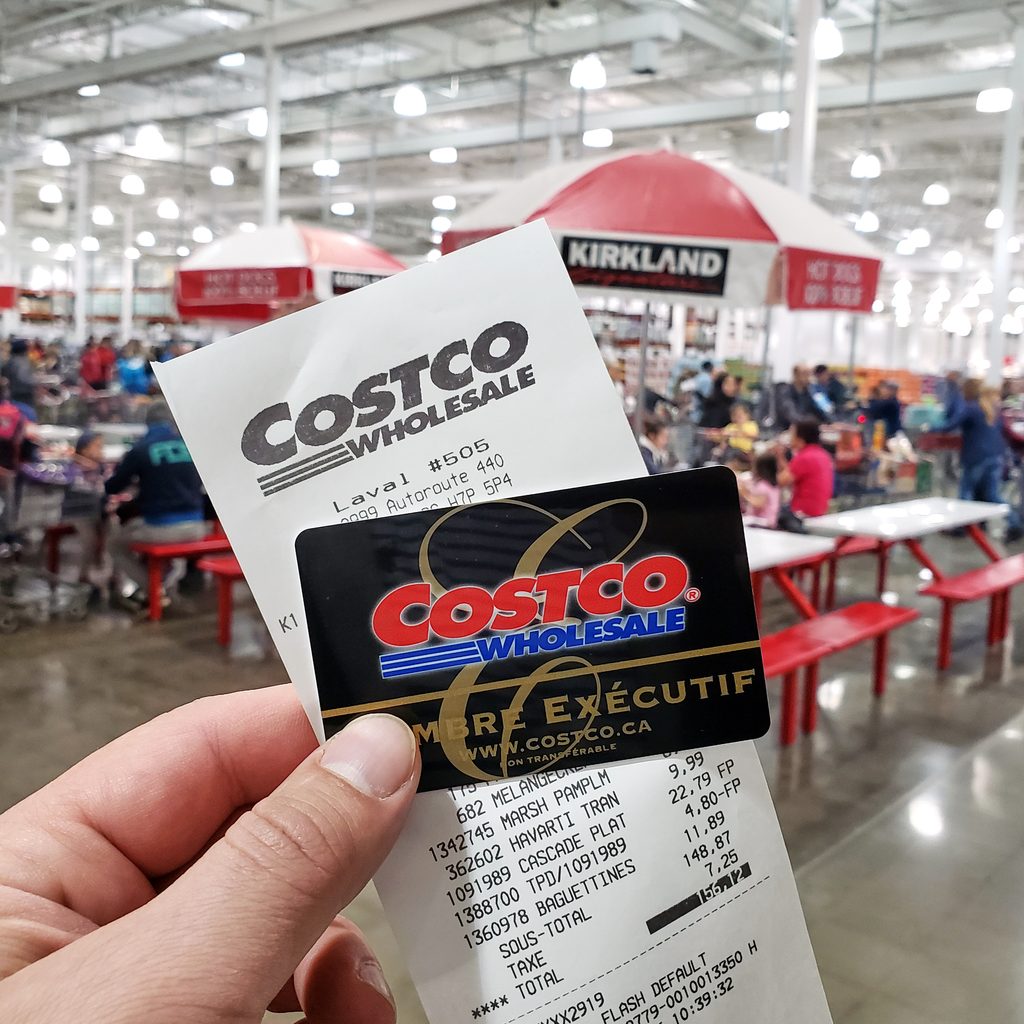 Costco card and receipt