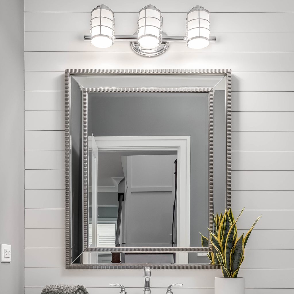 bathroom lights and mirror