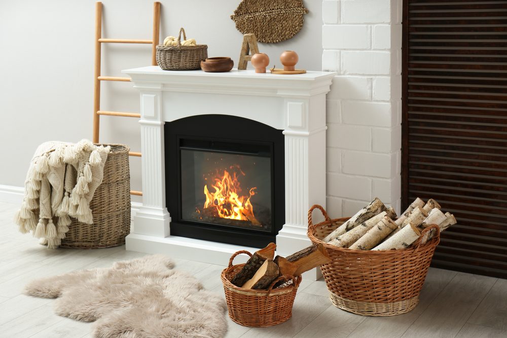 Fireplace with decor