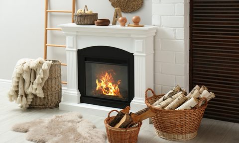 Fireplace with decor