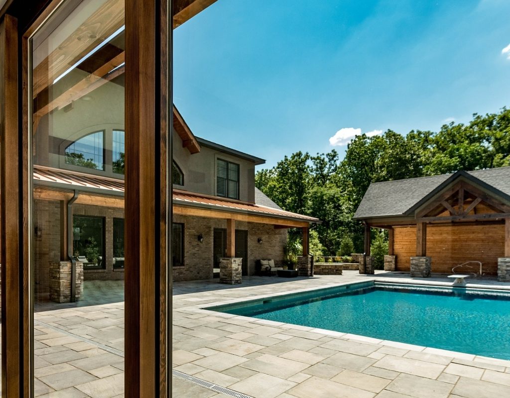 Backyard pool and separate pool house