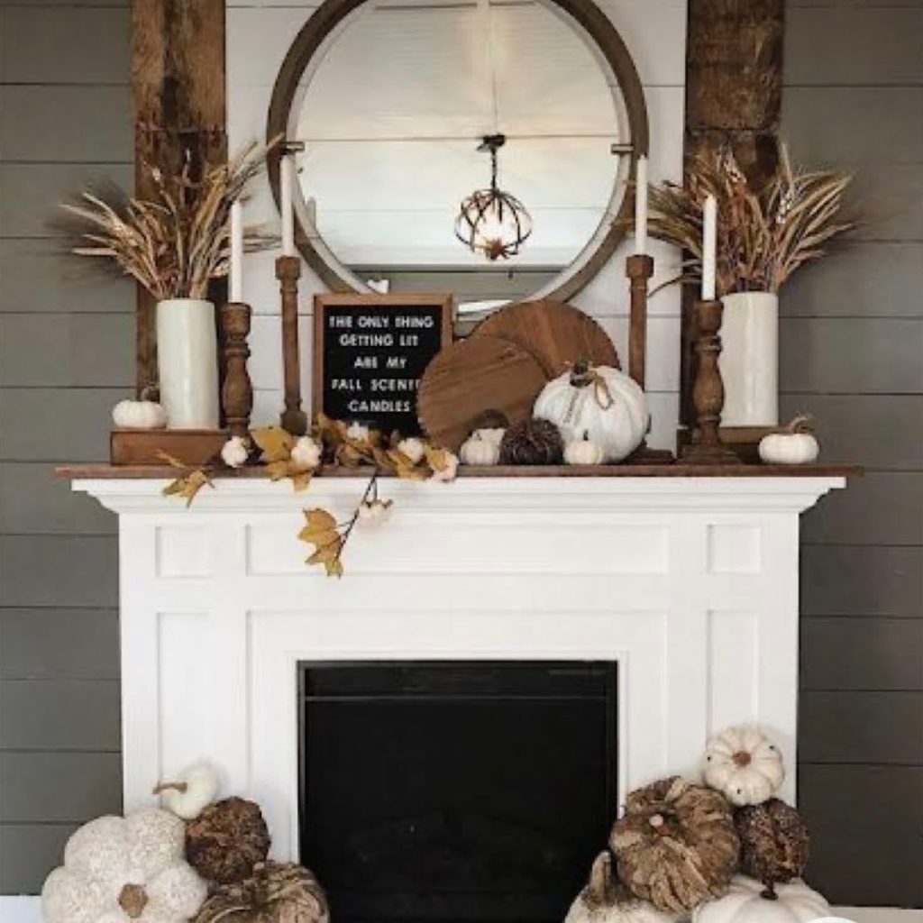 fall fireplace decor