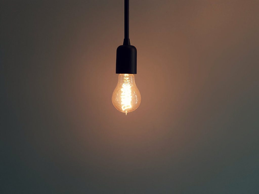 soft light bulb with black fixture