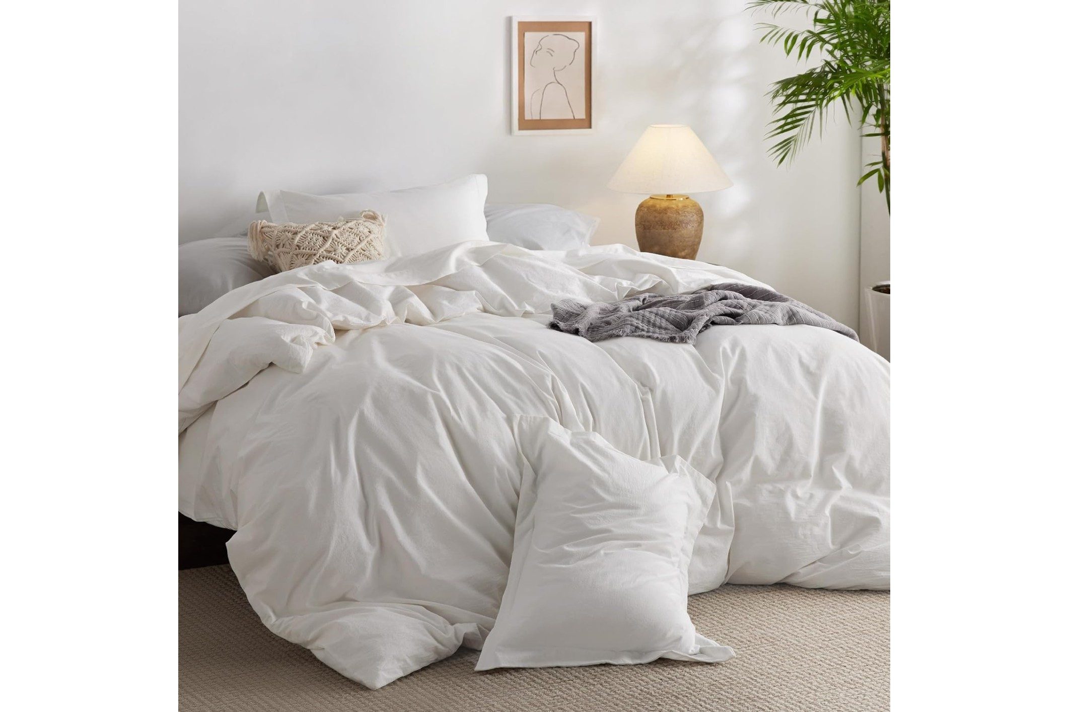 bedsure cotto queen sized white duvet cover