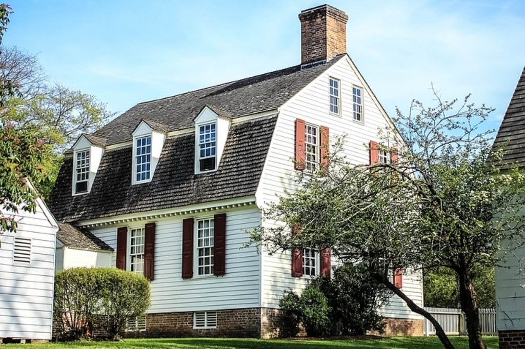 dutch colonial with gambrel roof in southern US