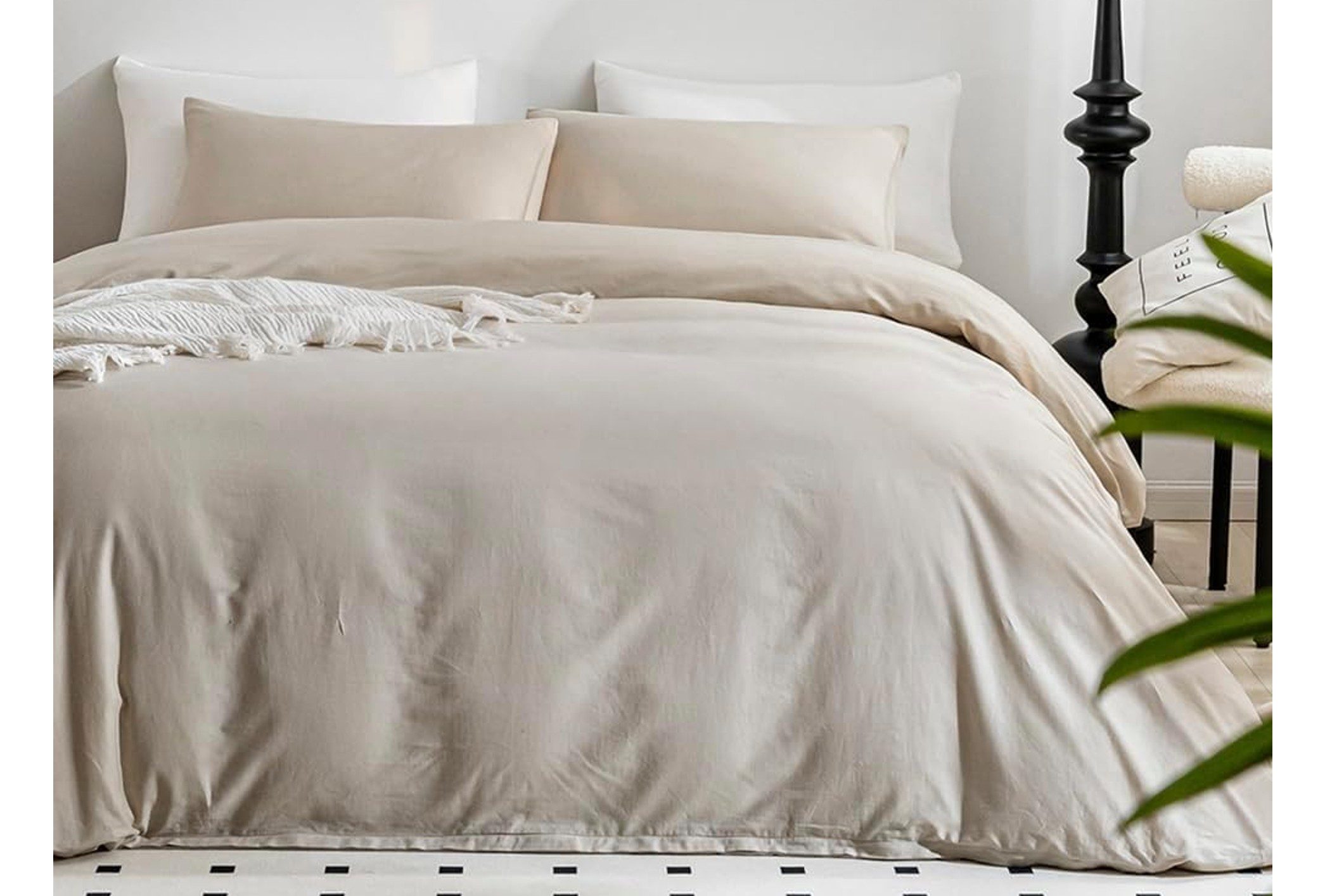 jellymoni cream gray duvet cover