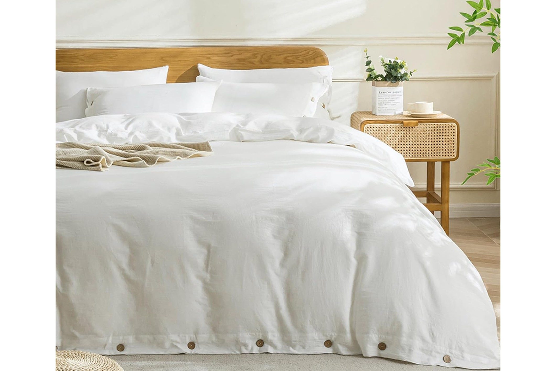 jellymoni white textured duvet cover