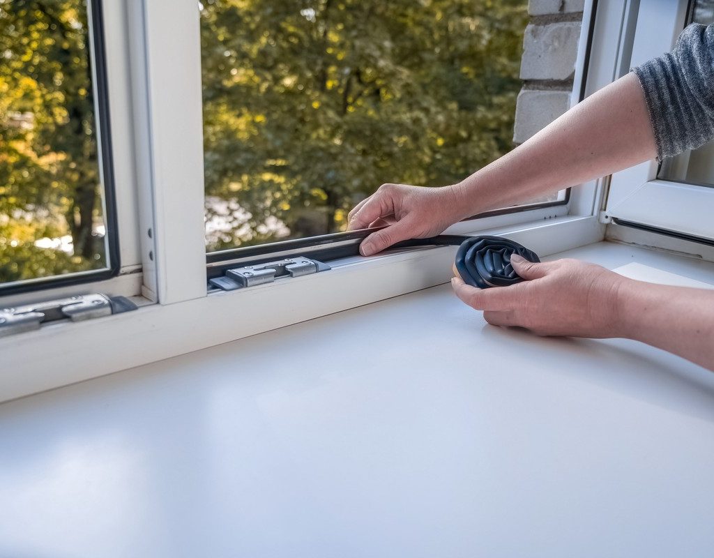 Insulating windows from the inside with weatherstripping