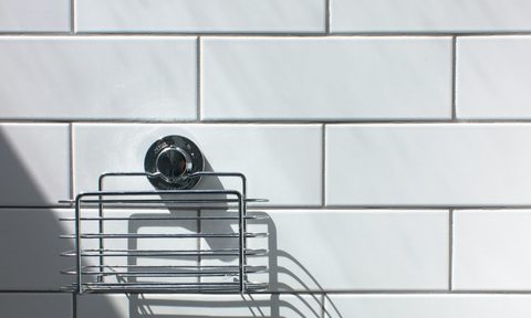 Classic white subway tile in shower