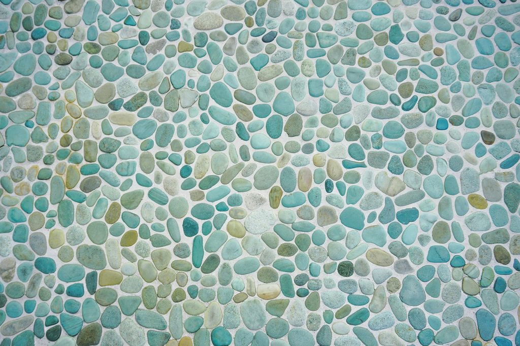 Blue pebble tiling