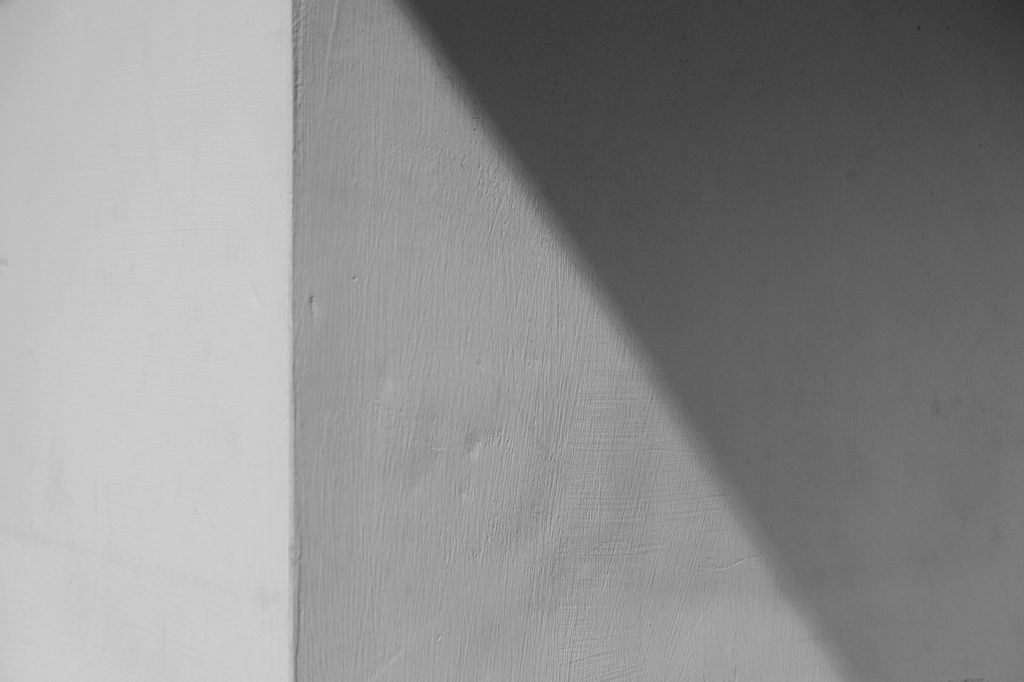 Corner of a wall with natural light