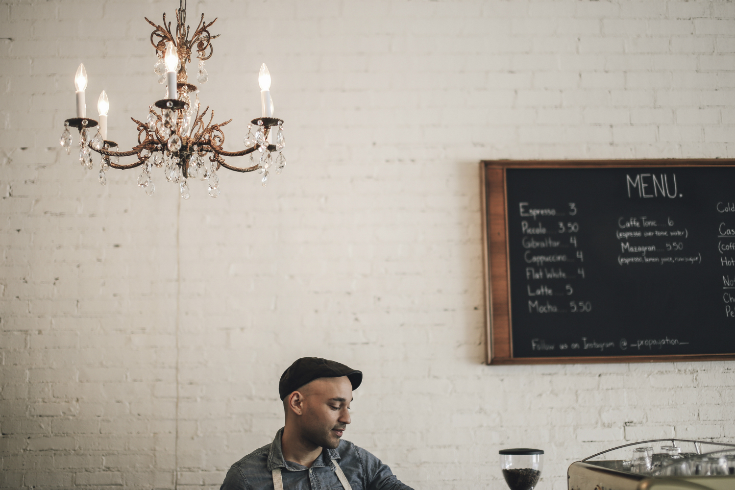 Chalkboard hanging on the wall