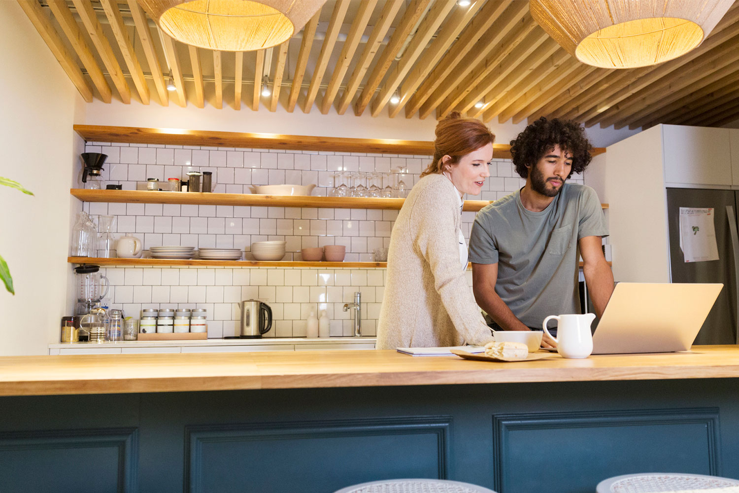 using kitchen island as an office