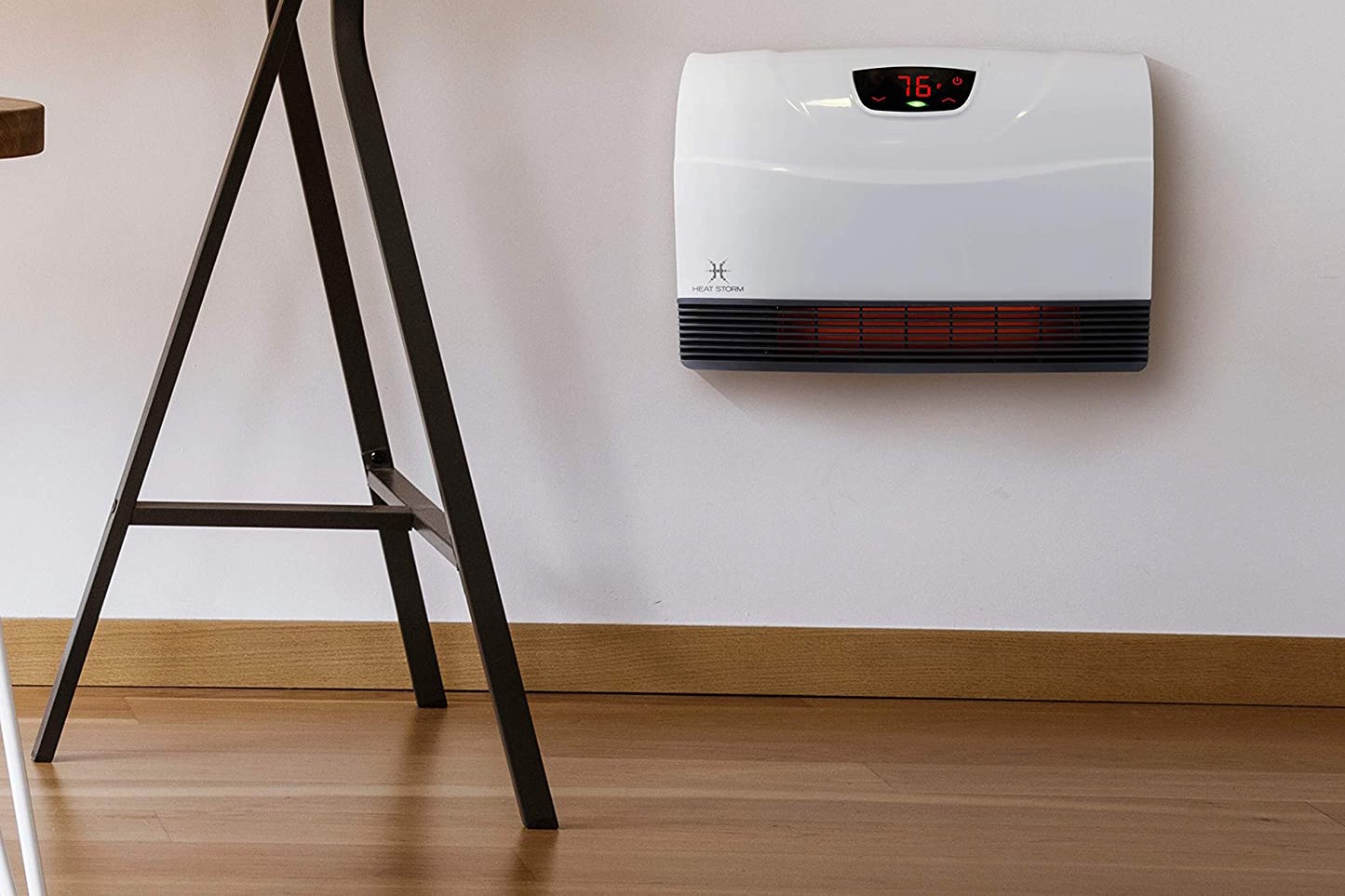 Space heater on a wall