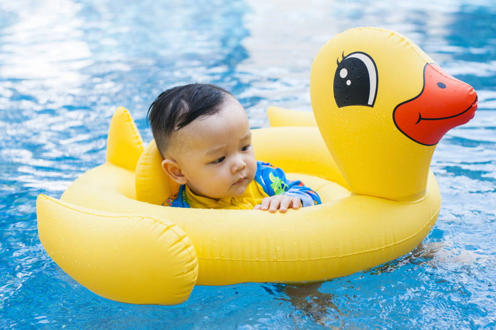Baby in a pool float