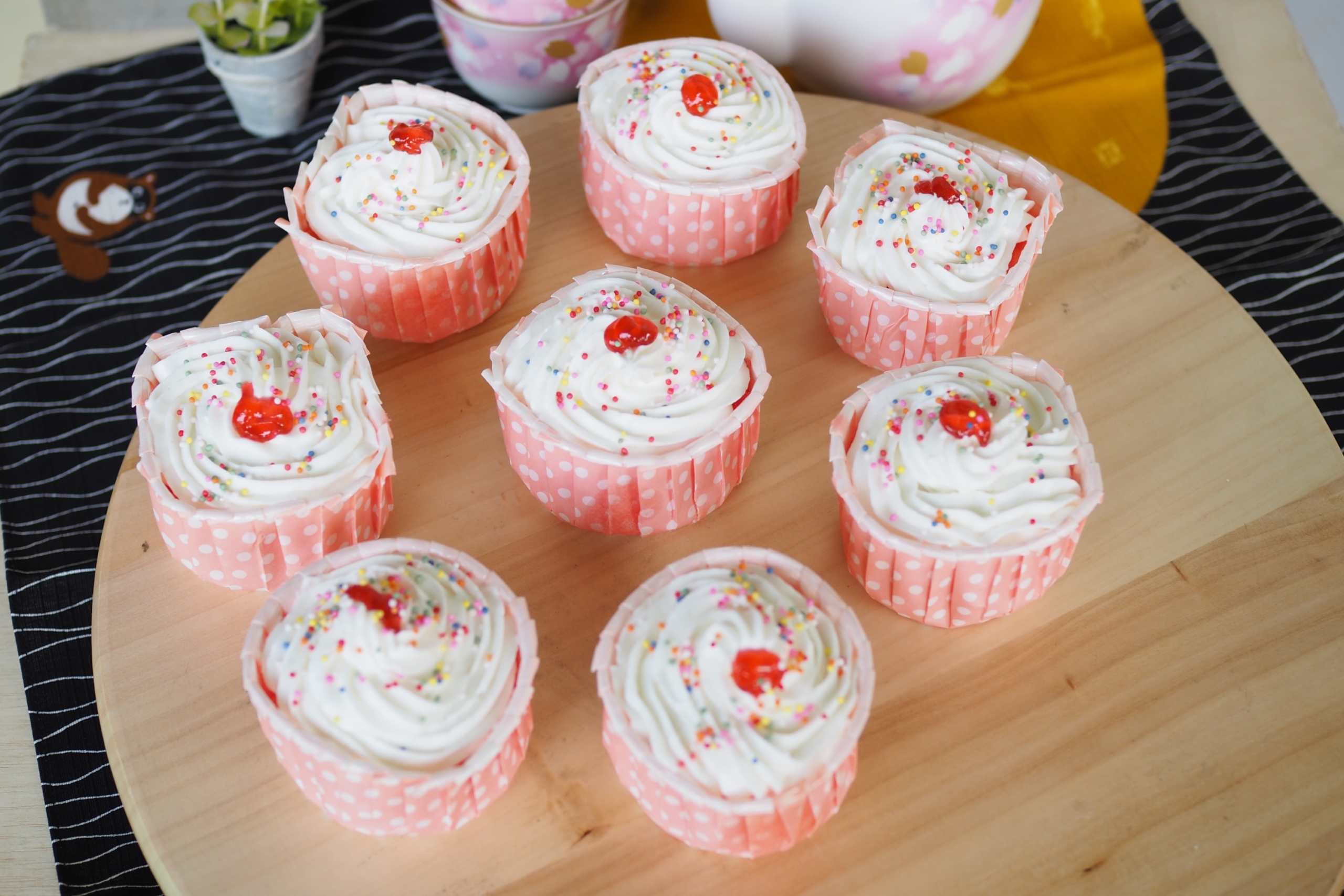 cupcakes on a lazy susan