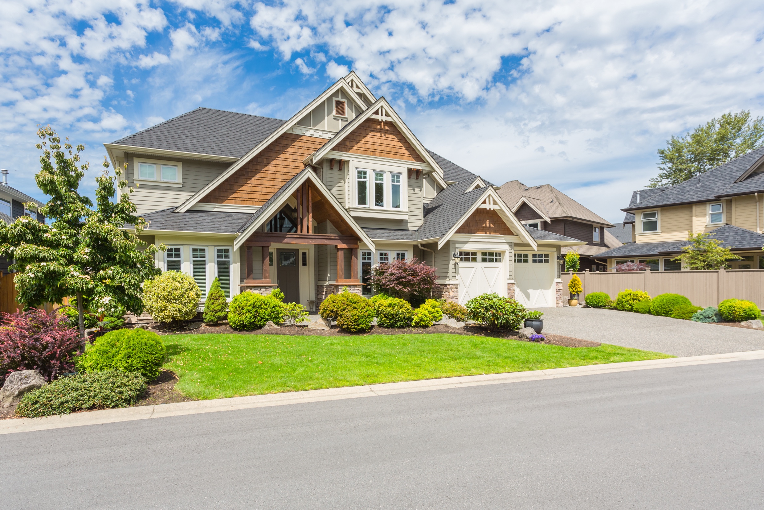landscaped house front