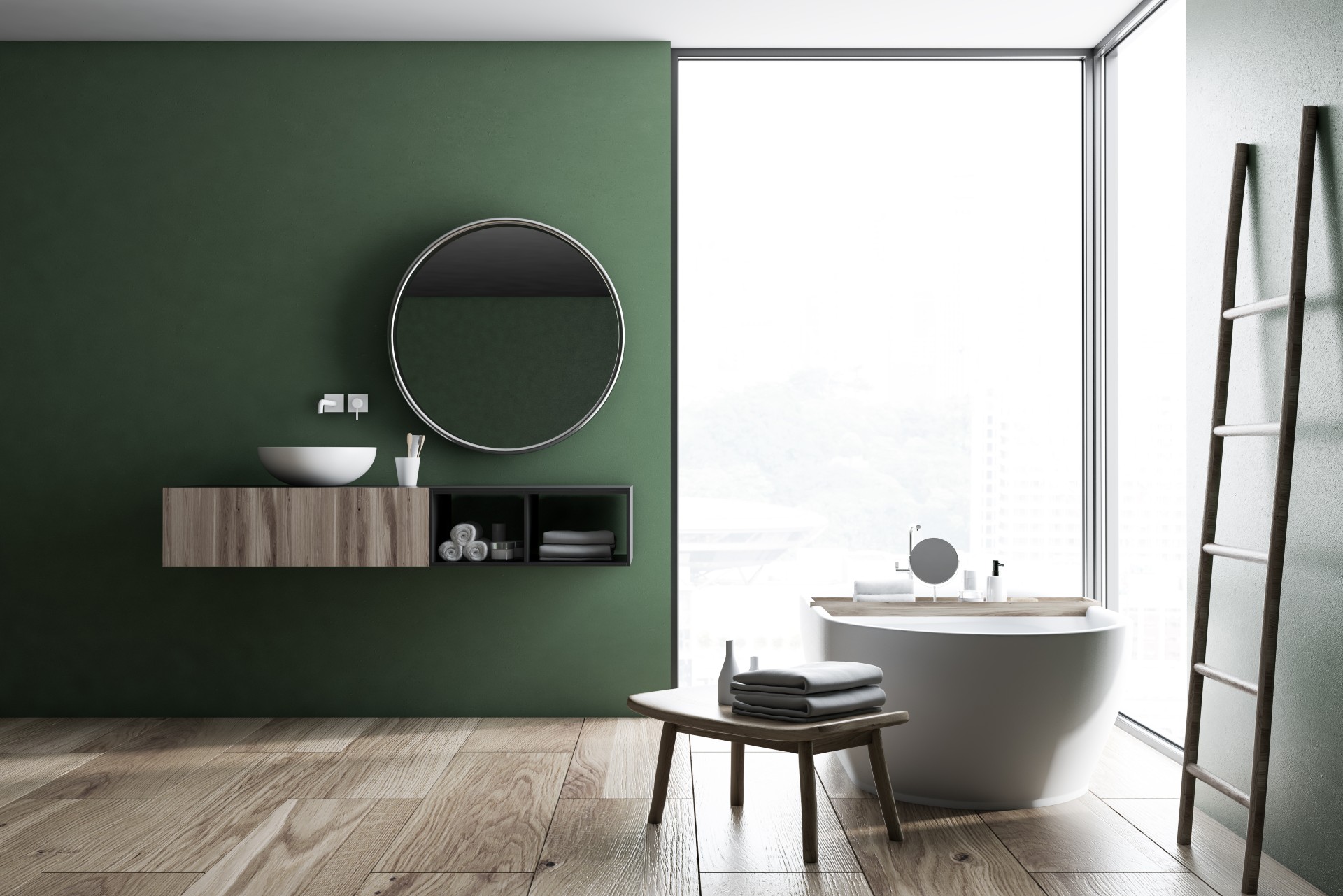 green bathroom