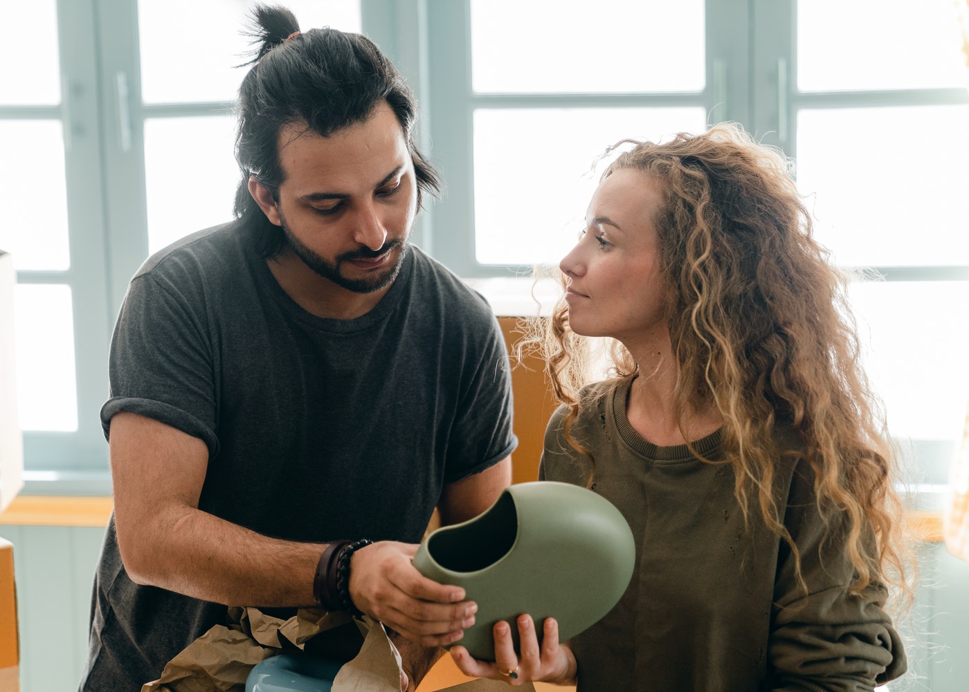 A couple is deciding what to do with an item in their house