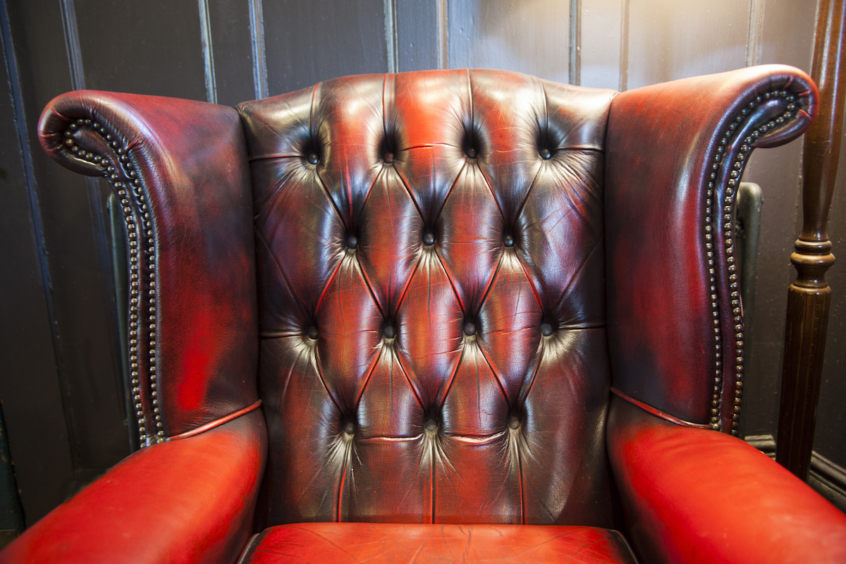 leather wingback chair