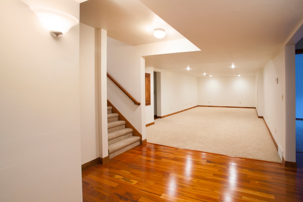 laminate and carpet basement flooring