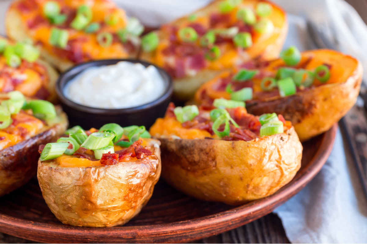 Loaded baked potato skins