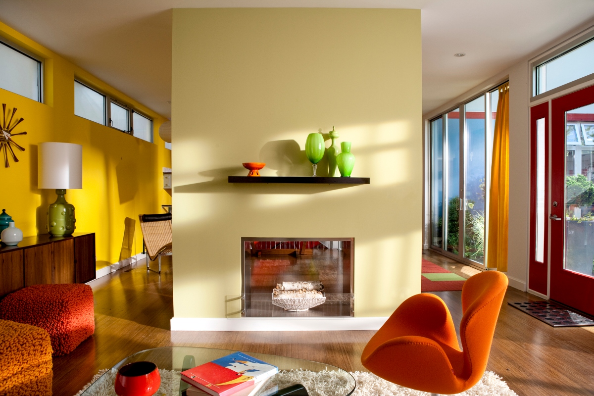bright orange and red mid-century modern design