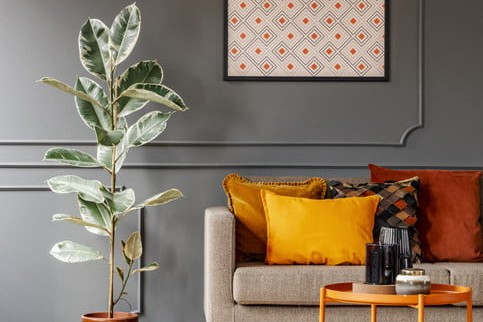 Living room with wall decor