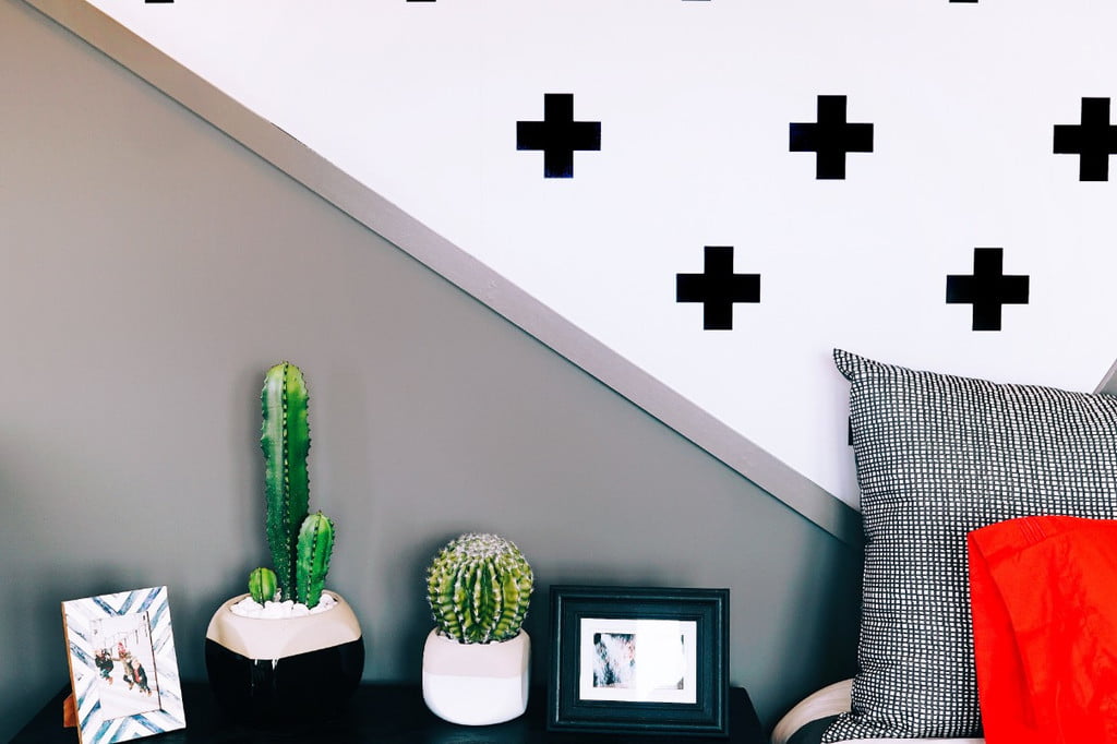 two tone grey and white modern wall design