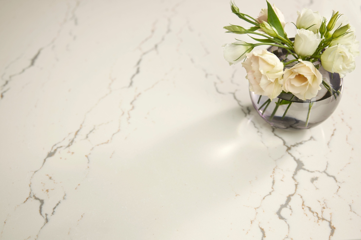 Abbey Cambria countertops with marble details