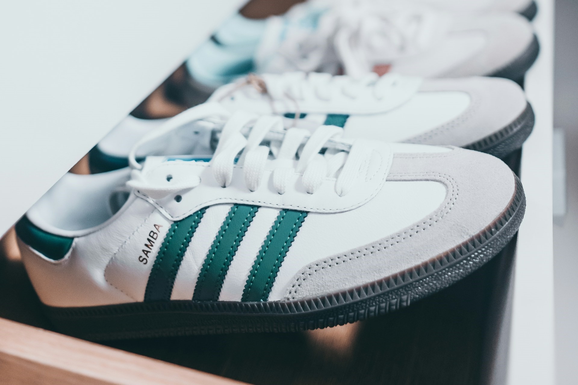 White sneakers in white drawers