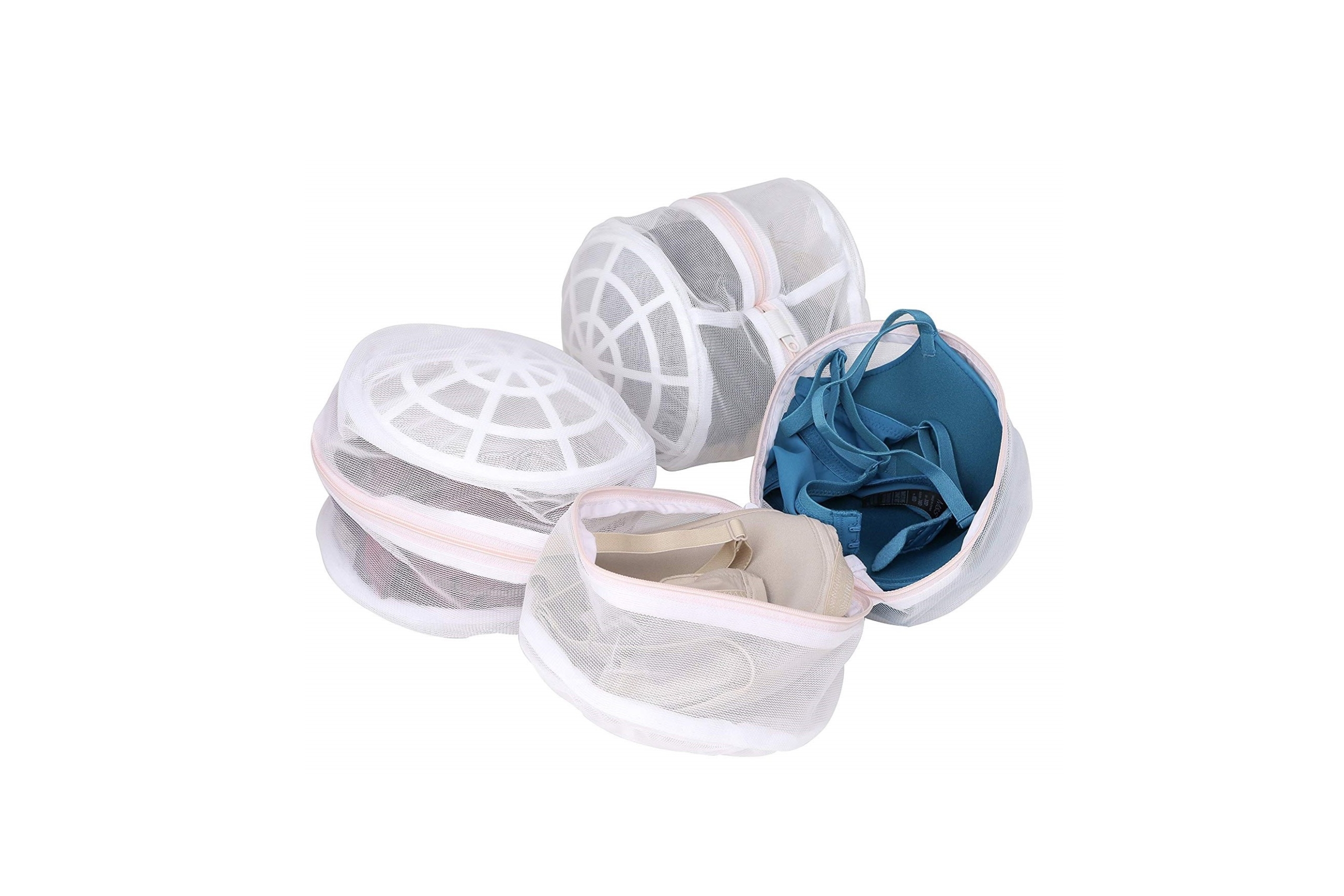 Four Laundry Science Bra Wash Bags on white background