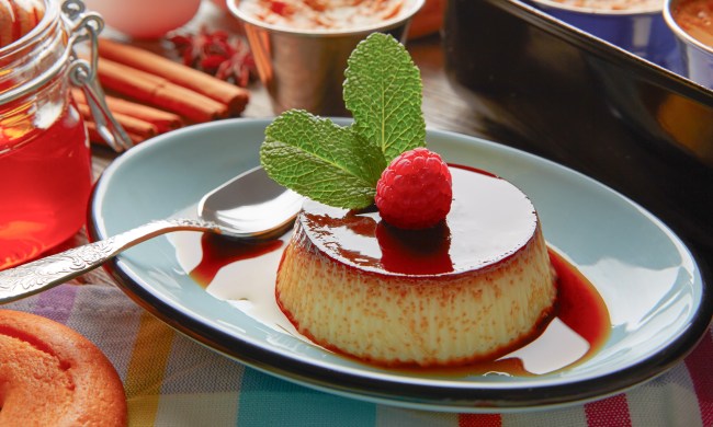 Custard creme caramel flan dessert