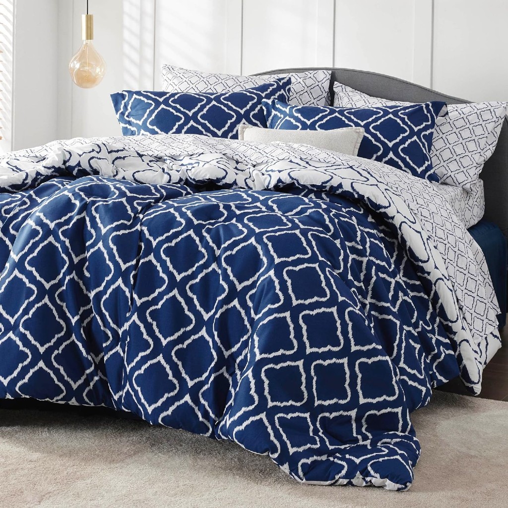 bedsure 7 piece queen down alternative comforter set