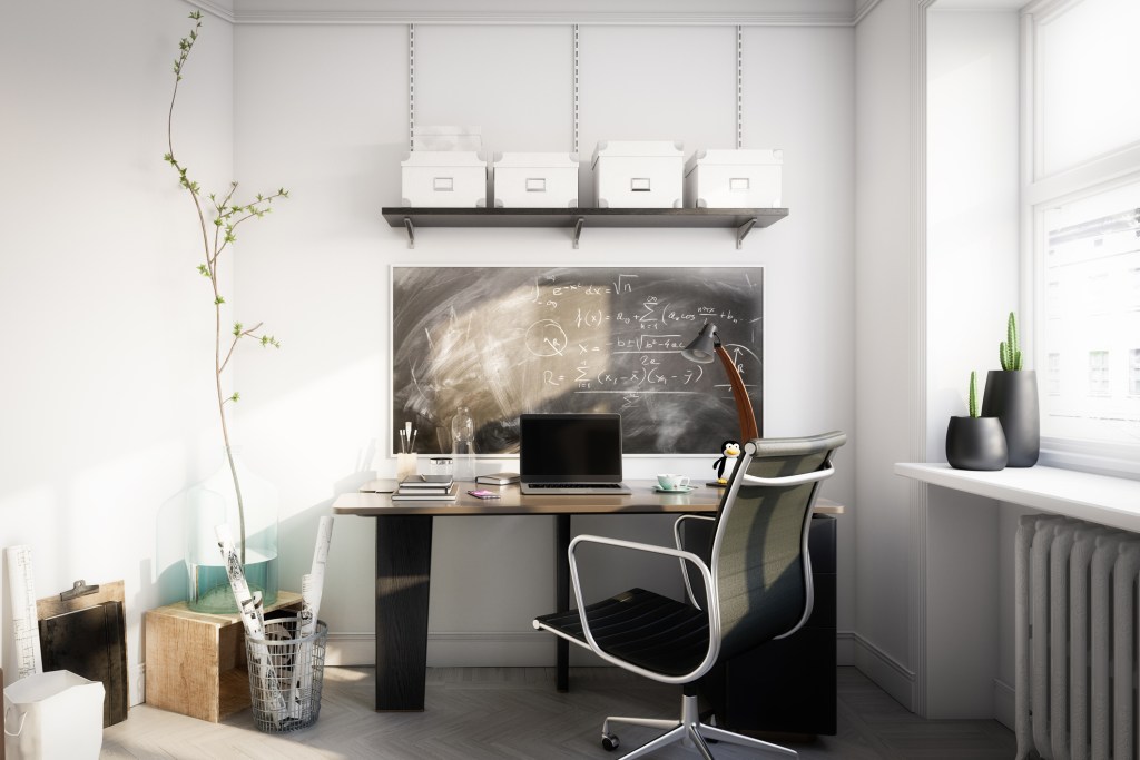 modern office with desk and chair