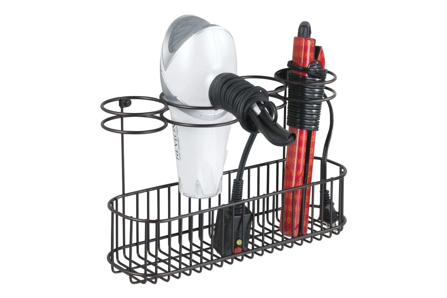 hair tools in organizer