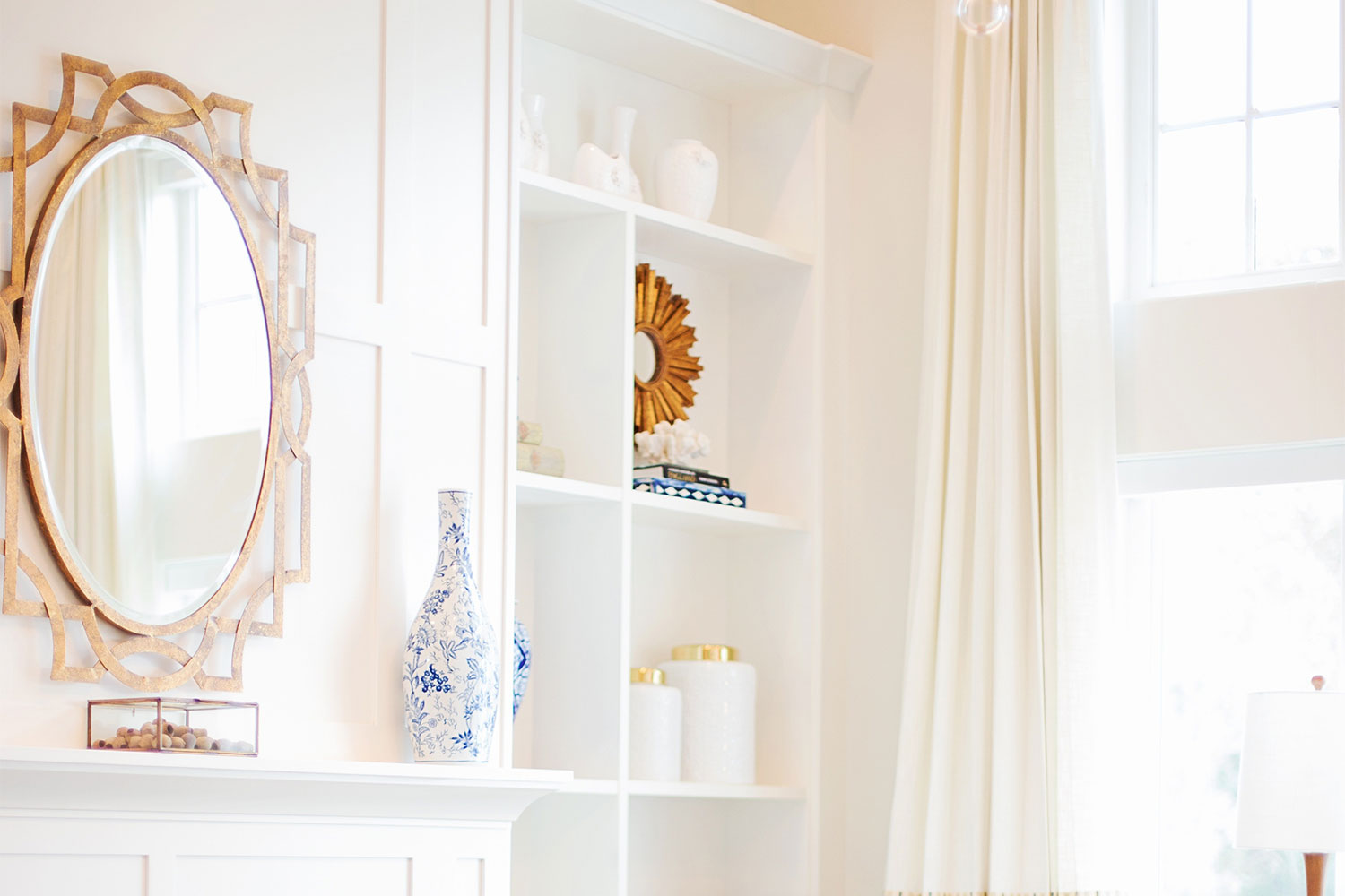 mirror in bright room