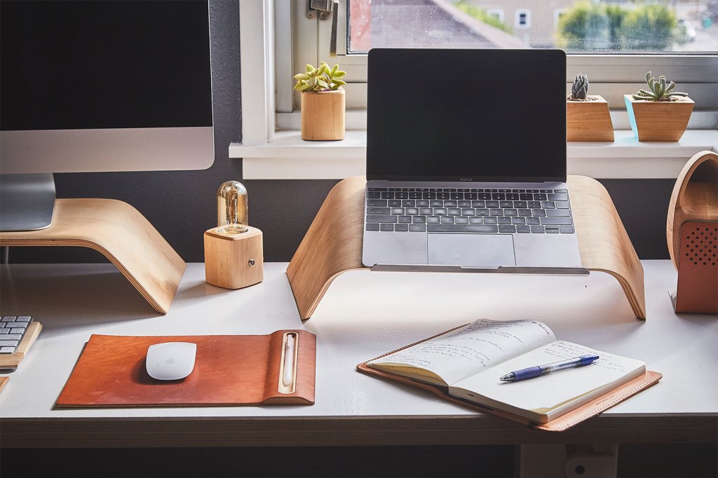 Tidy desk in home office.