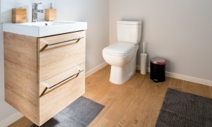 Bathroom with sink and toilet