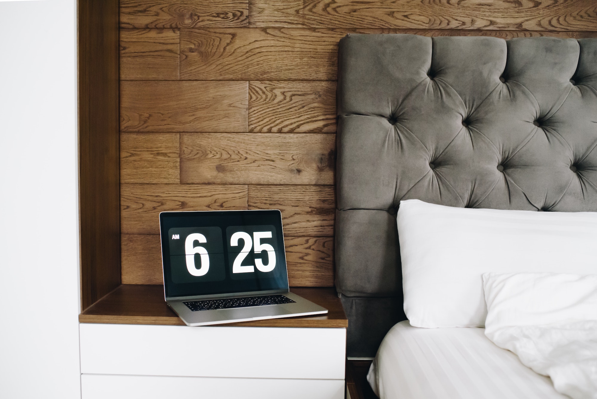 alarm block and bed headboard