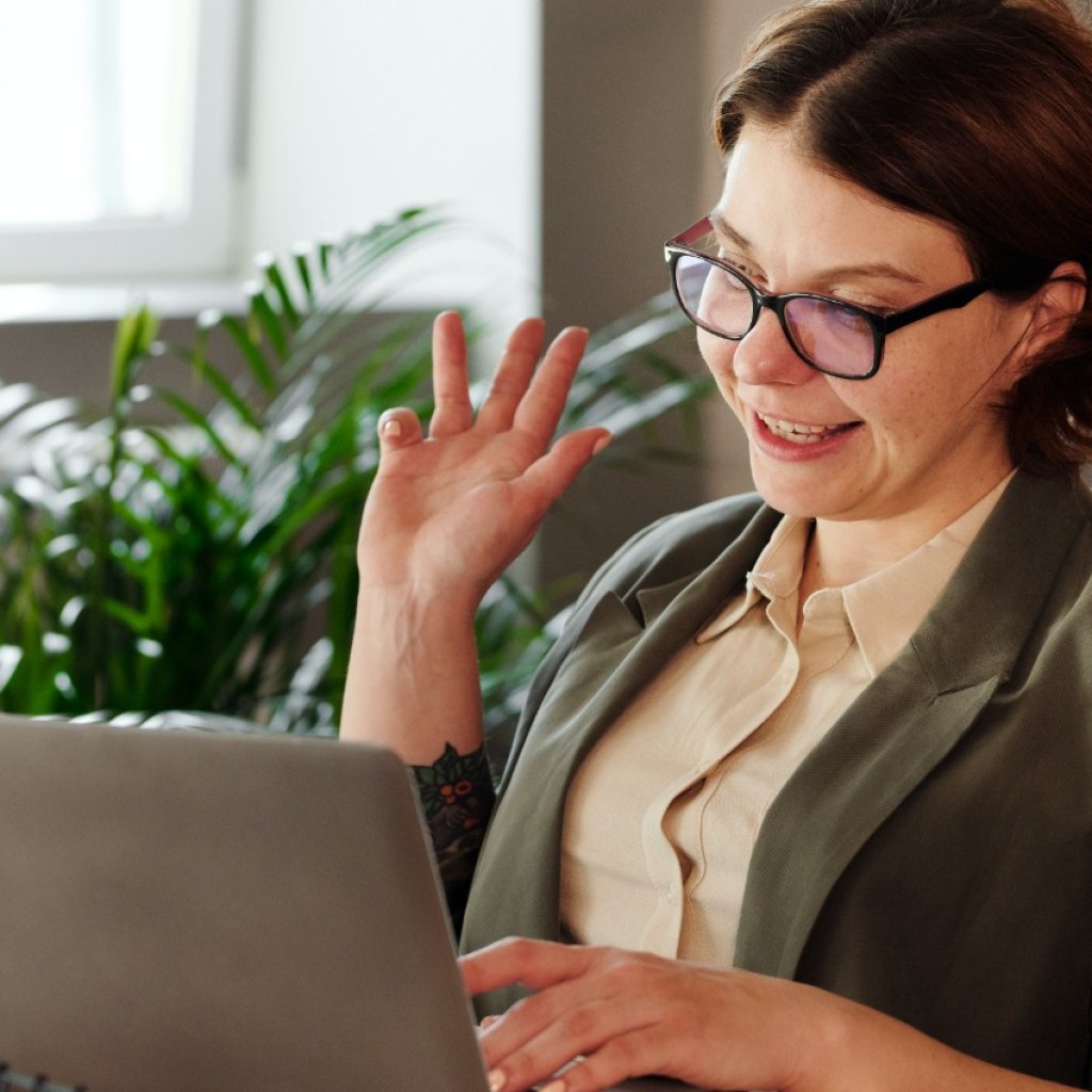 Woman working at home