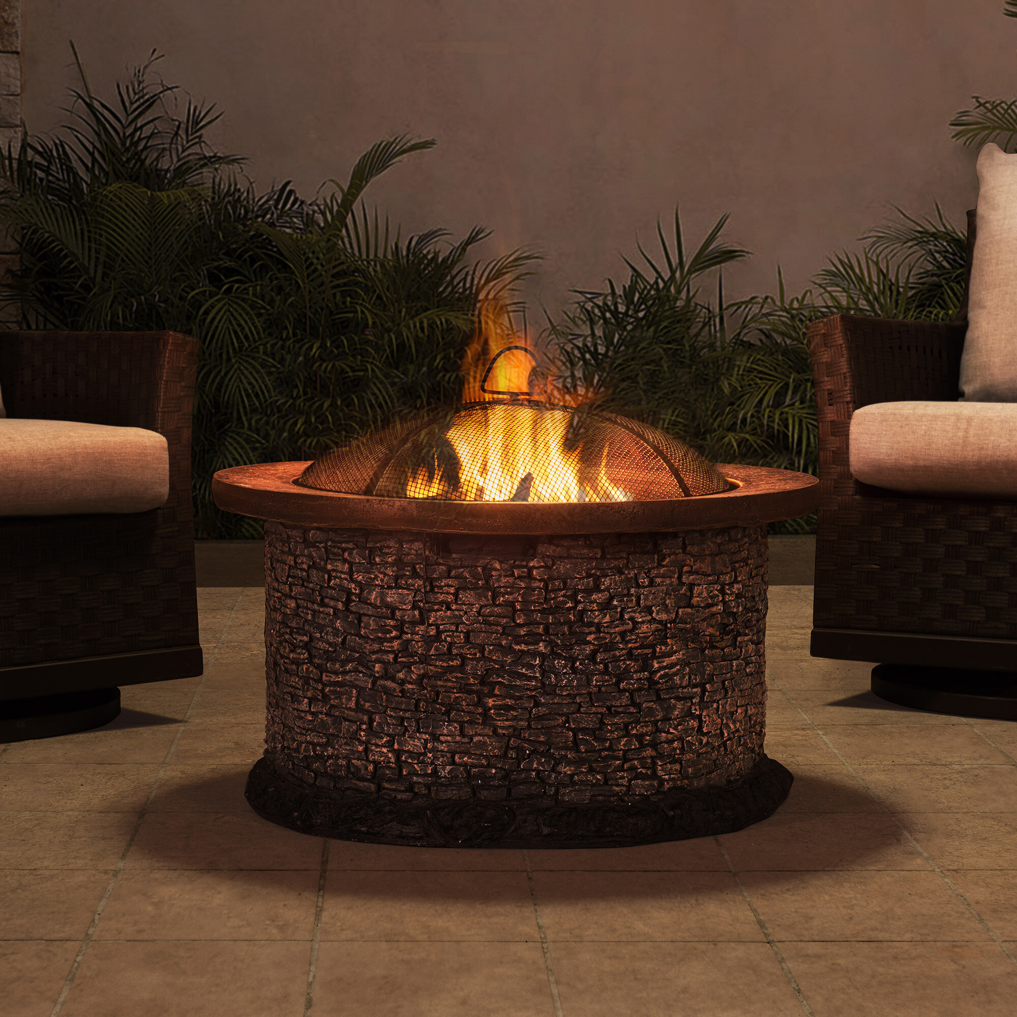 fire pit in seating area