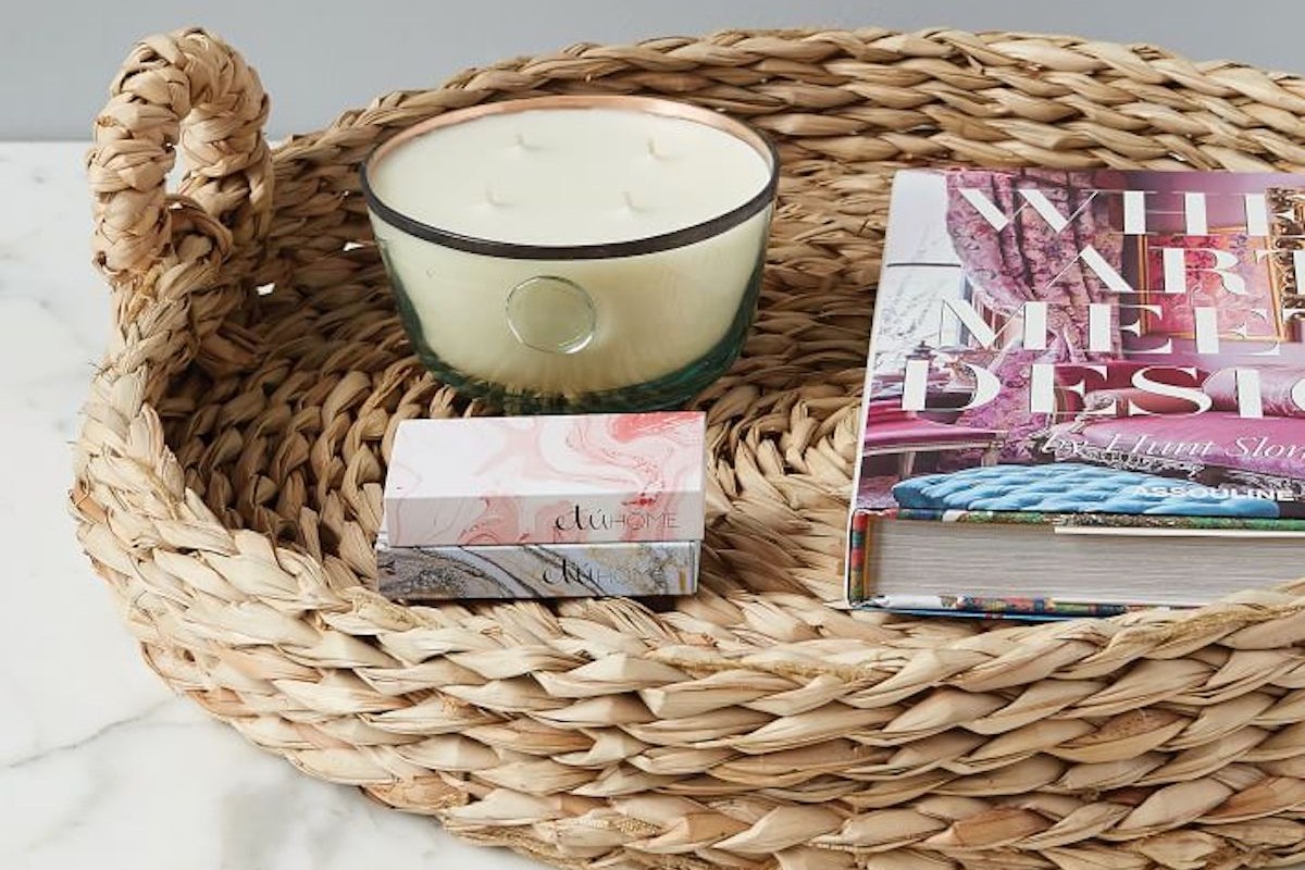 West Elm Large Coffee Table Rush Basket