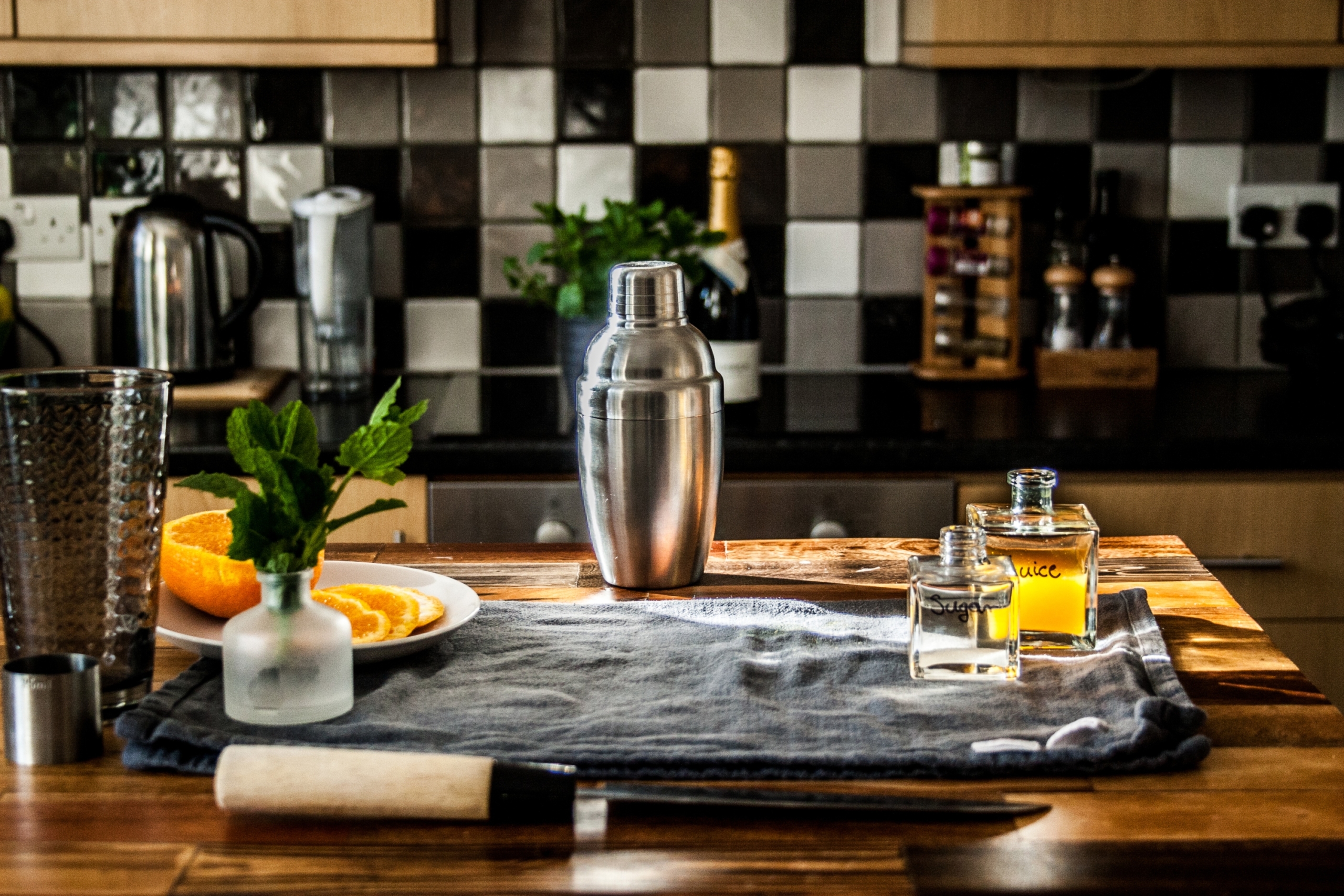 at home mini bar display setup