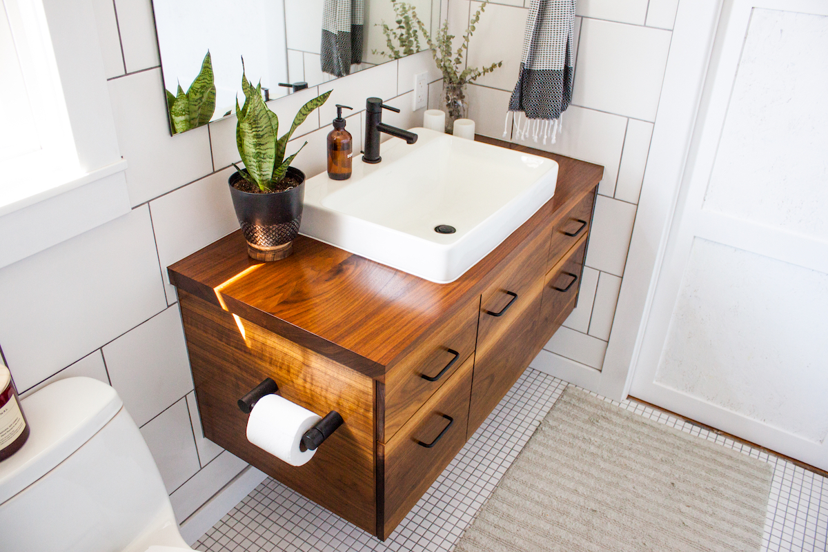 Floating bathroom vanity