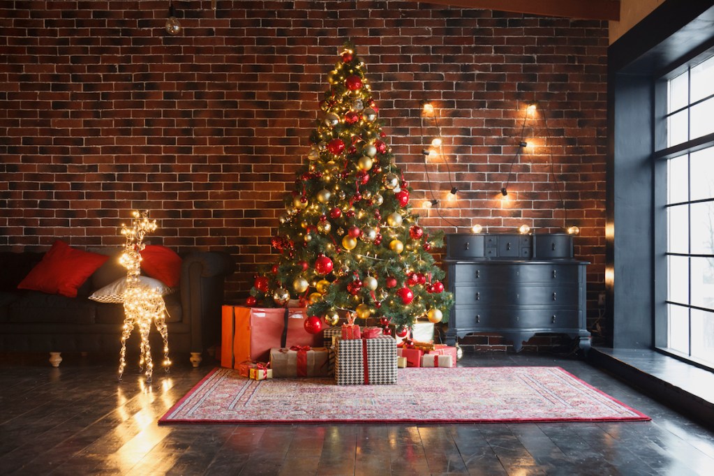 Christmas tree in room