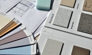 Paint samples on a table
