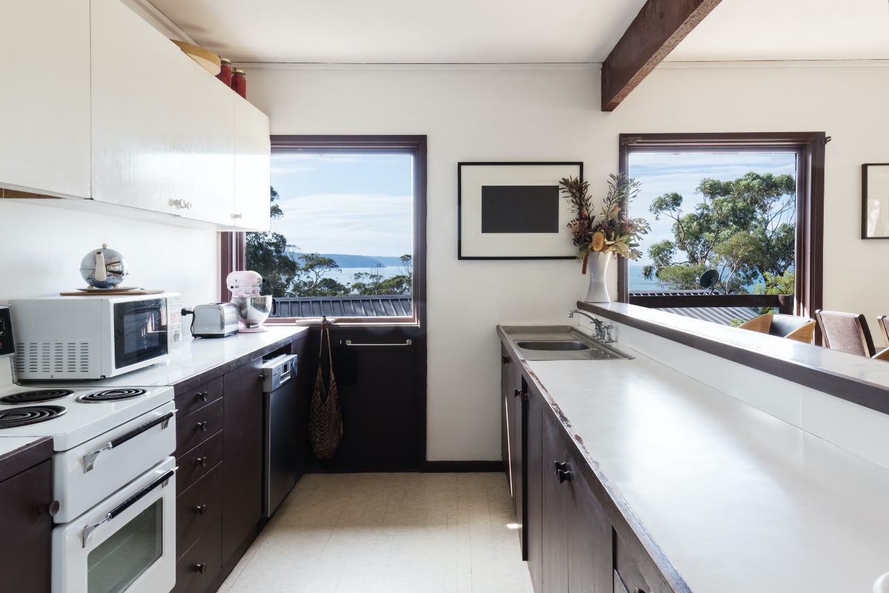 two-tone galley kitchen