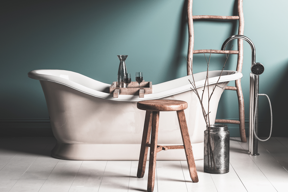 bathroom vintage ladder